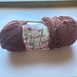 Lion Brand Pound of Love Yarn Cinnabar Red Brown Medium Premium Acrylic